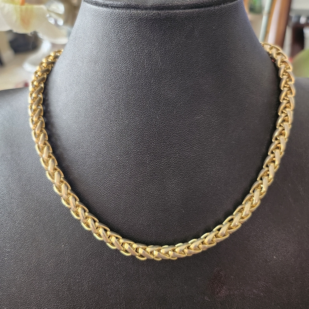 Gold Braided Chain Necklace